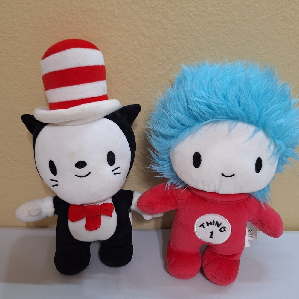 Dr Seuss Cat In The Hat Plush + Thing 1 Plush Universal Studios Lot